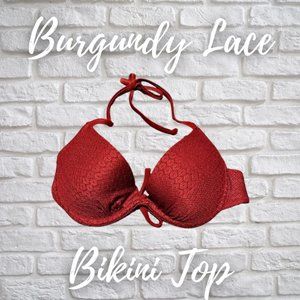 MIX & MATCH - Burgundy Crocheted Bikini Top